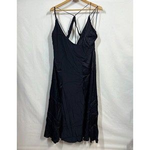 Free People Womens L Blue Maxi Dress Semi Formal Satin Blue Style Summer Dress